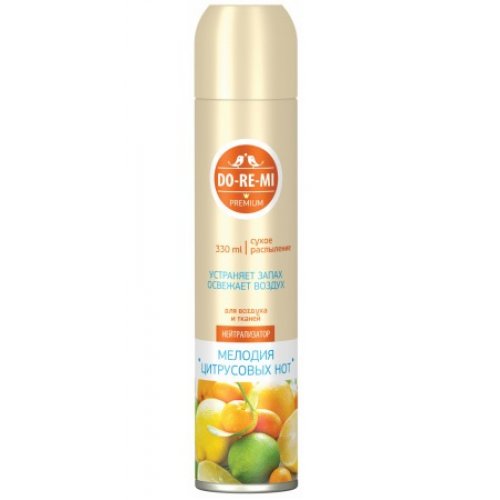 Освежитель воздуха Нейтрализатор запахов Мелодия цитрусовых нот сухое распыление 330мл ДО-РЕ-МИ (12)