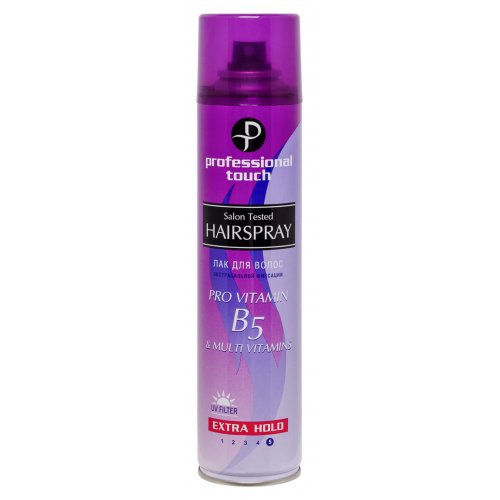 Лак д/волос Professional Touch B5& Multi Vitamins/Keratin Complex экстрасильн.фиксации 265мл (12)