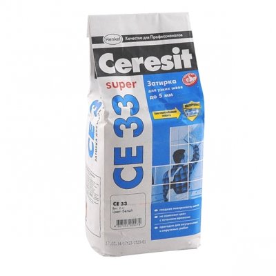 Затирка для швов Ceresit  CE 33 (2кг) белая 01 (12)