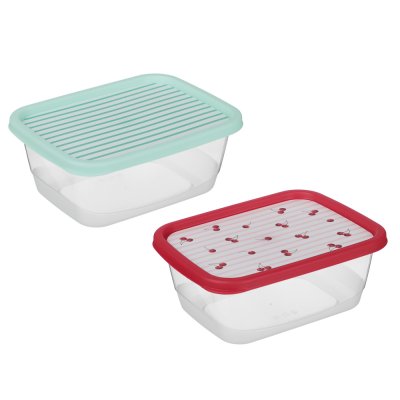 Контейнер для продуктов прямоугольный Черри 0,85л, пластик, 2 цвета