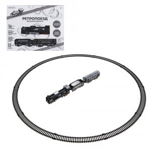 Железная дорога "Ретро", движение , свет,  35,7*24*4,3см