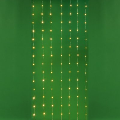 Электрогирлянда занавес нить росы медь 210LED, 2*3м, 7нитей, шампань, 8 реж, USB, пульт