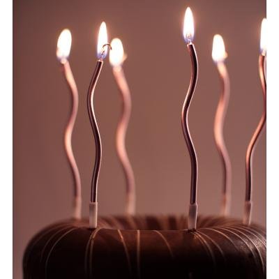 Свечи для торта 17см 6шт, парафин, 4 цвета