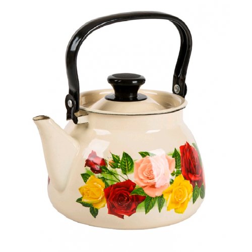 Чайник эмалированный сферич. с мет.ручк. 3л (слоновый)
