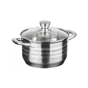 Кастрюля нерж. с крышкой 2,5л Элис 18*11,5см с мерной шкалой