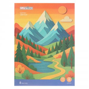 Картон цветной А4, 8 л., 8 цв., немелованный,  в карт. папке
