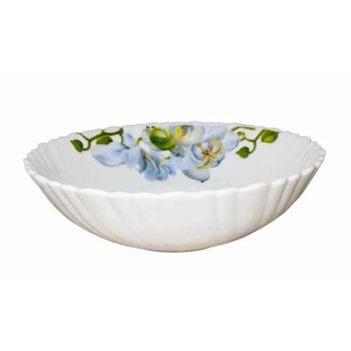 Миска суповая 18см Голубая орхидея, опаловое стекло