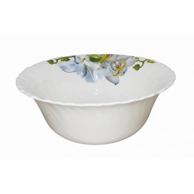 Салатник 20см Голубая орхидея, опаловое стекло