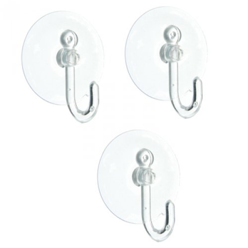 Набор крючков 3шт на присоске прозрачные, WF-058