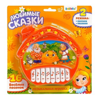 Игрушка музыкальная "Любимые сказки" красный, звук, батарейки SL-04220