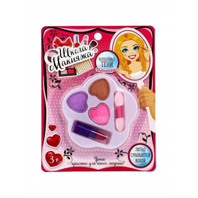 Набор косметики для девочки "Пятилистник" (тени 3 цв + аппликатор)