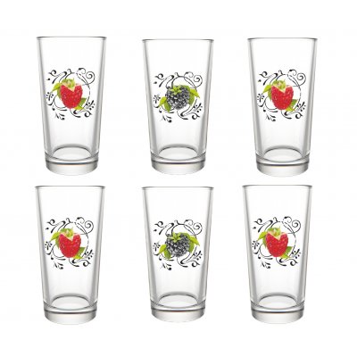 Набор стаканов стекло "Ягодный сад" 230мл 6шт