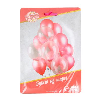 Букет из шаров "Мечта романтика", розовый, латекс, фольга, набор из 18шаров