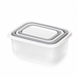 Набор емкостей для СВЧ "Матрешка" (0,2л; 0,4л; 0,7л; 1,2л; 1,9л) (бело-серый) (уп.16)