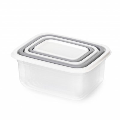 Набор емкостей для СВЧ "Матрешка" (0,2л; 0,4л; 0,7л; 1,2л; 1,9л) (бело-серый) (уп.16)