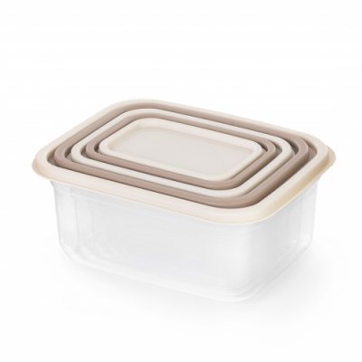 Набор емкостей для СВЧ "Матрешка" (0,2л; 0,4л; 0,7л; 1,2л; 1,9л) (какао-бежевый) (уп.16)