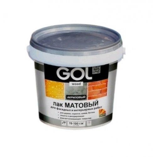Лак акриловый матовый по дереву и др.поверх. GOLwood 0,9кг (уп.12)