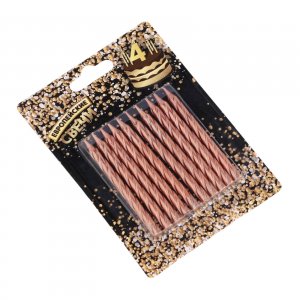 Свечи для торта "Спираль" 10 шт, 6 см, средние,  шампань