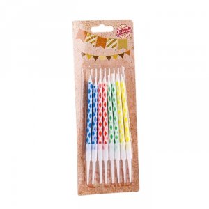 Свечи для торта "Ромбик" с подставкой, 14 см, 8шт