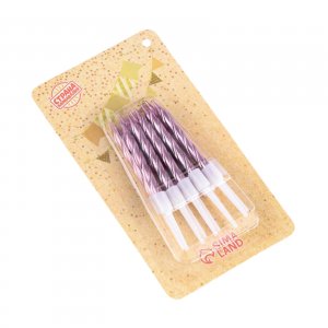 Свечи для торта «Спираль», 10 шт, 5см, розовый металлик