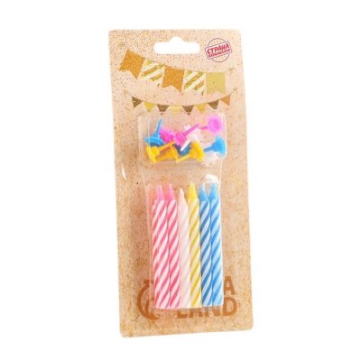 Свечи для торта "Спираль" 12шт, 6,5*0,5см