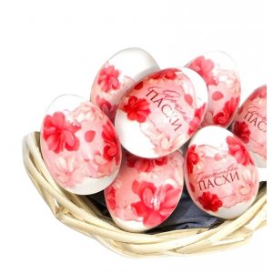 Термонаклейки на 7 яиц «Розовые цветы», 7,3*34,2см, 572880