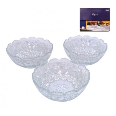 Набор салатников 6шт 265мл FUJIN 12,5х12,5х6,5см стекло в подарочной упаковке