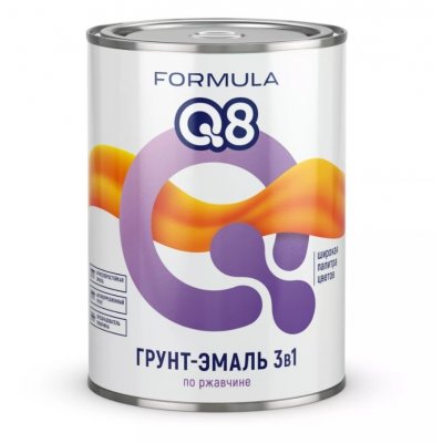 FORMULA Q8 Грунт-эмаль 3в1 красно-коричневая 0,8кг