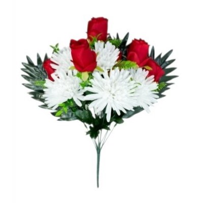 Букет роз с хризантемой 55см