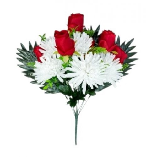 Букет роз с хризантемой 55см