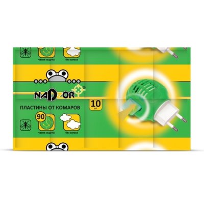 Пластины от комаров без запаха "NADZOR" 10шт (уп.250)