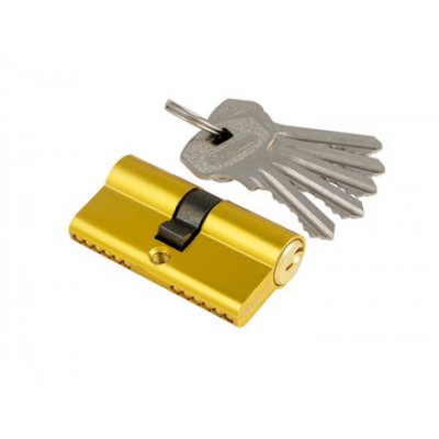 Личинка для замка S-Locked AL100-60-5-PB,  к/ключ, золото, англ.ключ, 5 ключей