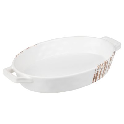 Форма для запекания овальная с ручками 31х20,5х5см, 1,1л, белая, керамика