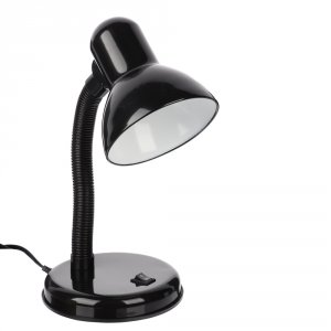 Лампа настольная, Е27, 28см, 40Вт, 220В, с выключателем, шнур 75 см, черный