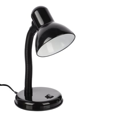Лампа настольная, Е27, 28см, 40Вт, 220В, с выключателем, шнур 75 см, черный