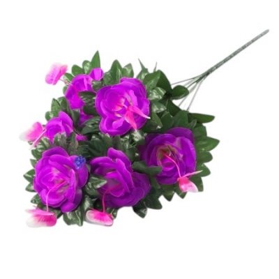 Букет роз с бабочкой 6цв 48см