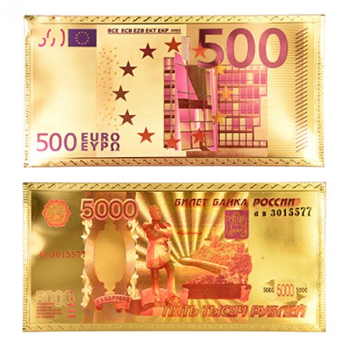Конверт для денег золотой с изображением денег 9*18см, пластик