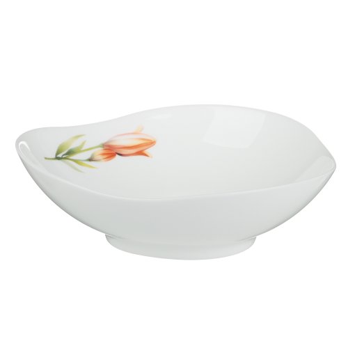 Салатник 680мл 17*6,5см Лилия, треугольная форма, опаловое стекло