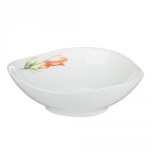 Салатник 400мл 15*6см Лилия, треугольная форма, опаловое стекло