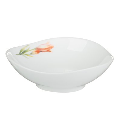 Салатник 400мл 15*6см Лилия, треугольная форма, опаловое стекло