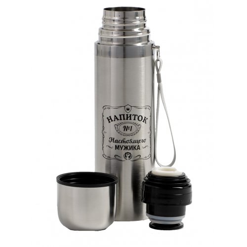 Термос 0,5л Напиток мужчины, с кружкой