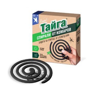 Спирали от комаров Тайга черные б/запаха 10шт (уп.30)