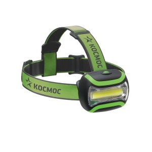 Фонарь налобный Космос H3WCOBLED (3xR6) 1св/д COB 3W (210lm), черный/пластик,ударопр.,3 реж
