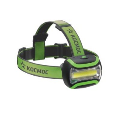 Фонарь налобный Космос H3WCOBLED (3xR6) 1св/д COB 3W (210lm), черный/пластик,ударопр.,3 реж