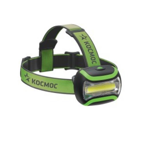 Фонарь налобный Космос H3WCOBLED (3xR6) 1св/д COB 3W (210lm), черный/пластик,ударопр.,3 реж