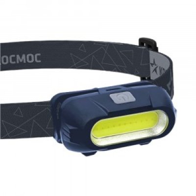 Фонарь налобный аккум. Космос KOC514Lit (лит.акк.3,7V0,8Ah) 1св/д COB 3W,180lm,ABS,3 режима,з/у type