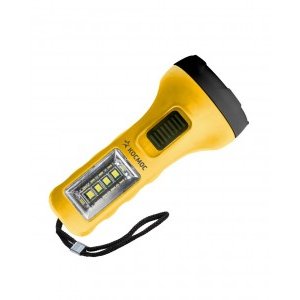 Фонарь ручной Космос KOS119B 1xR6(АА) 1св/д 0,5W+1W,25lm/40lm,25м,ABS,жёлтый,ремешок,IP42