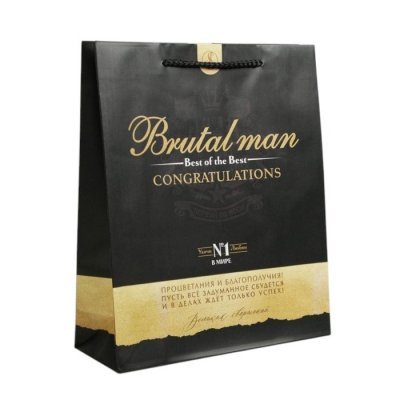 Пакет подарочный бумажный 21*25*8см Best of the best