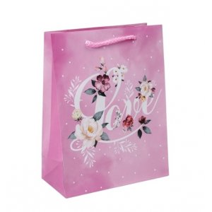 Пакет подарочный бумажный 18*23*8см Love