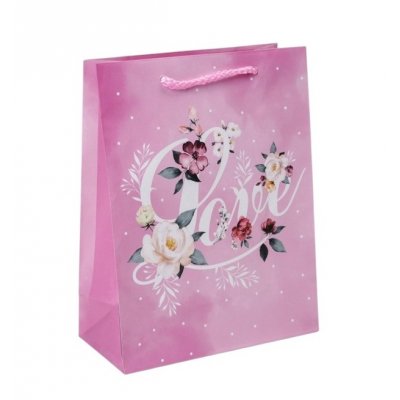 Пакет подарочный бумажный 18*23*8см Love